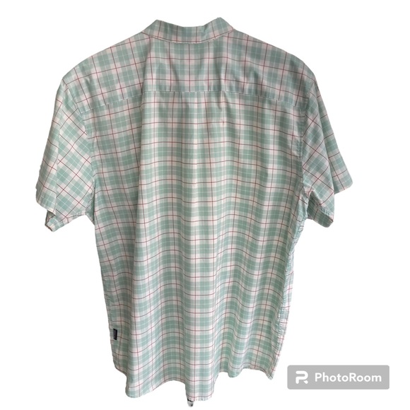 Patagonia Shirt Men's 2XL Mint Green Plaid Button Up Organic Cotton - Picture 2 of 8